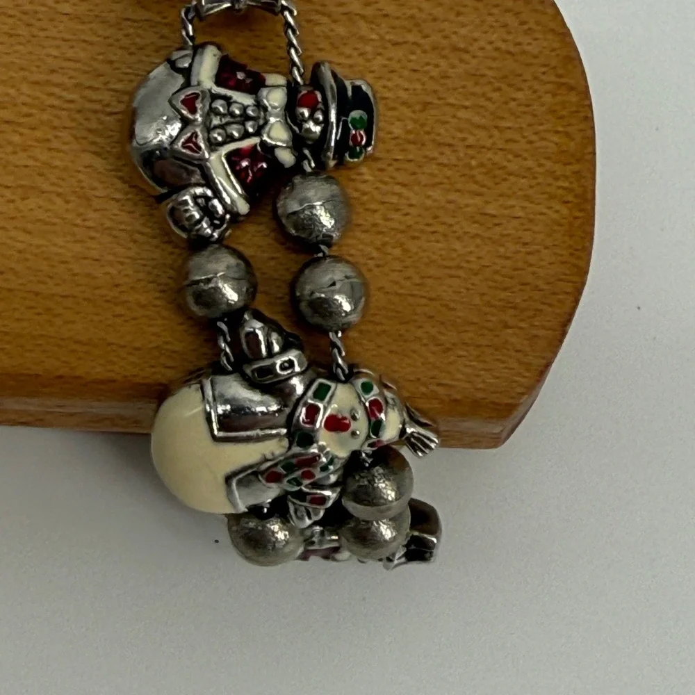 Kim Rogers Christmas Charm Bracelet Watch Santa Snowman Kitsch Holiday Y2K 25680